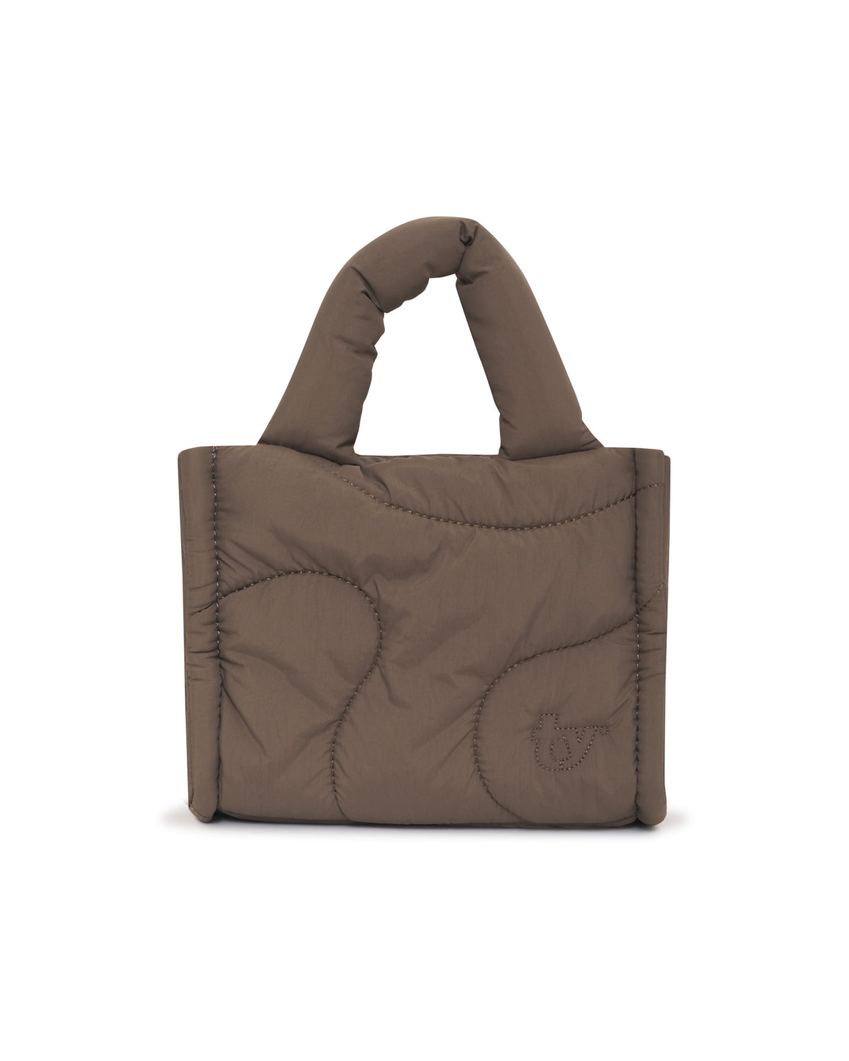 clay brown puffer drift mini tote bag gym side pocket crossbody strap