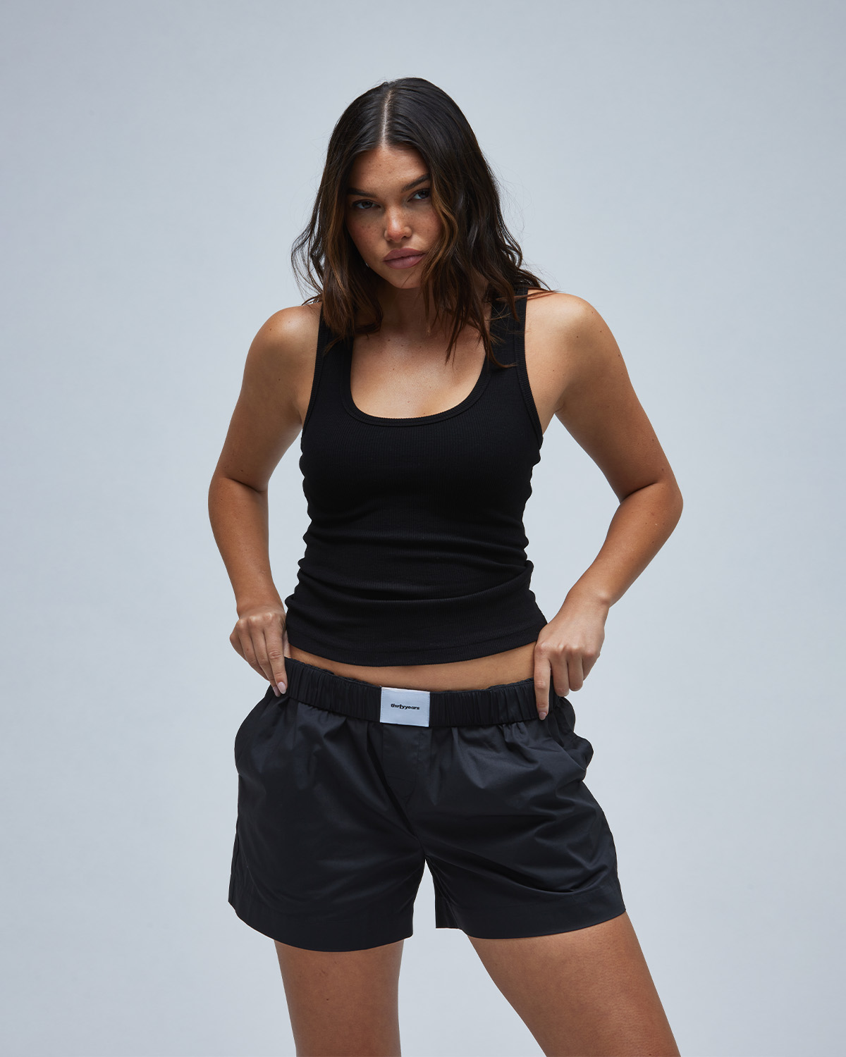 ribbed tank top black