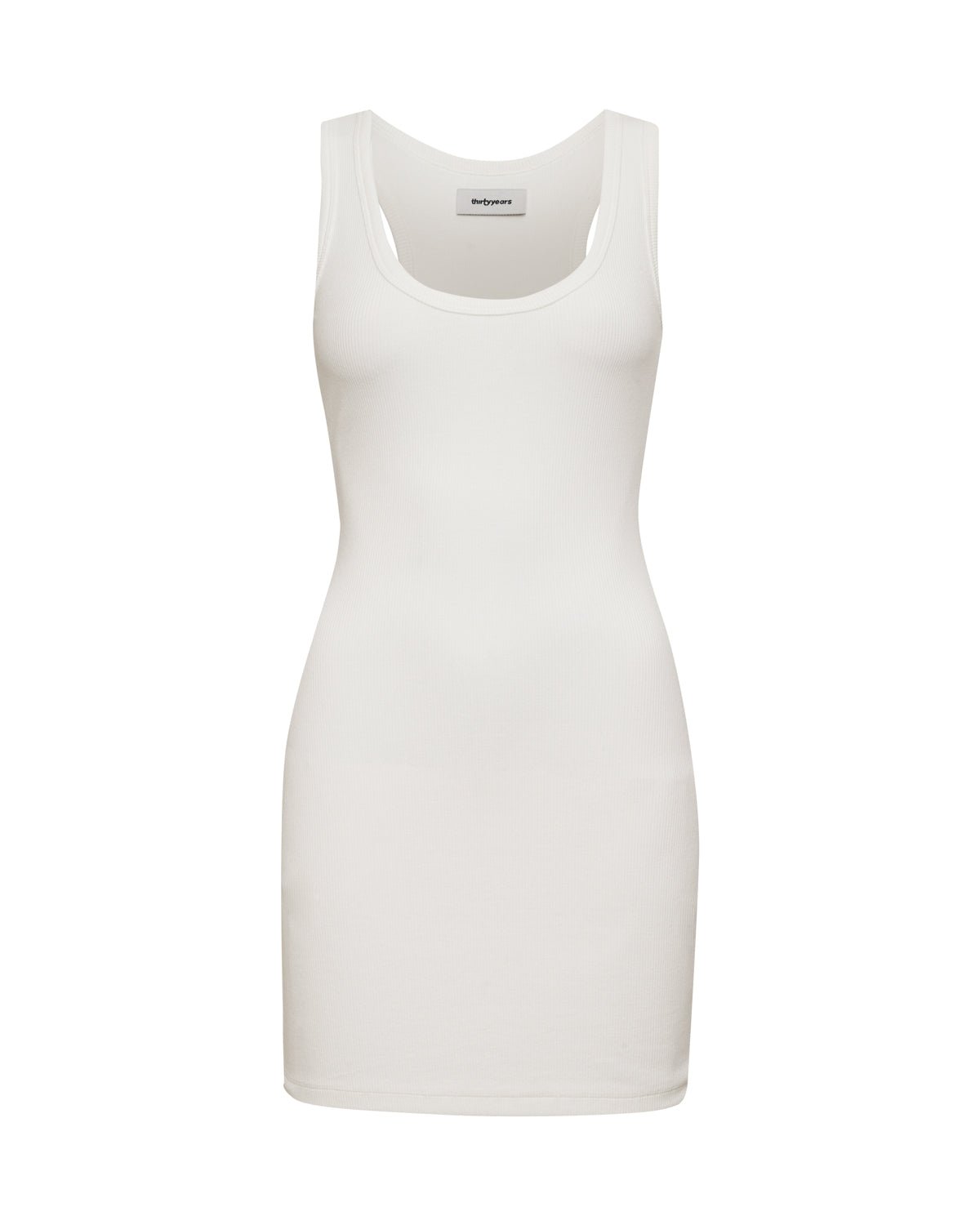 Demi Ribbed Dress - White - ThirtyYears