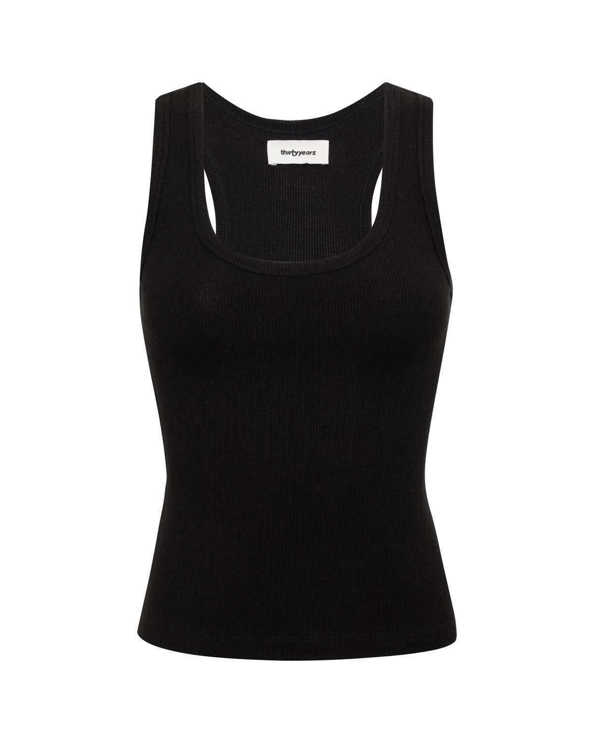 Demi Ribbed Tank - Black - ThirtyYears
