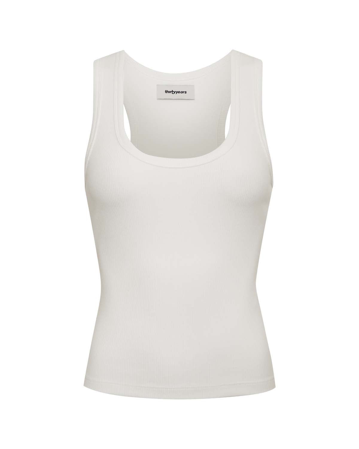Demi Ribbed Tank - White - ThirtyYears
