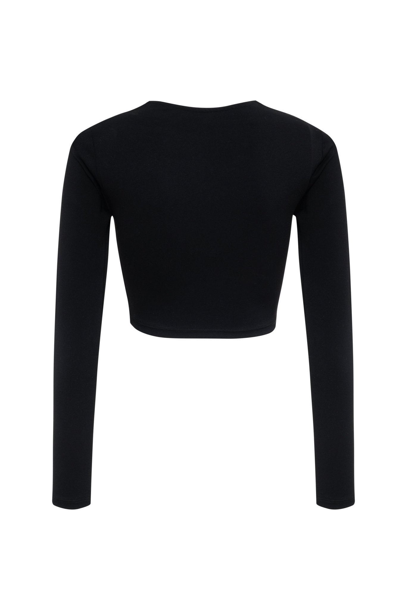 Long Sleeve Crop Top - Black - ThirtyYears
