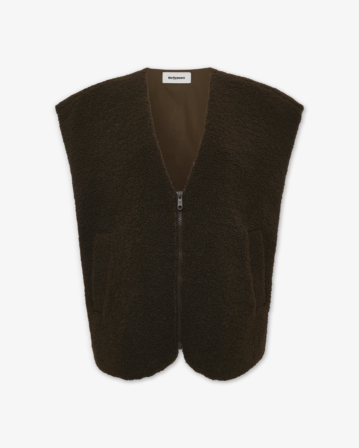 Sherpa Fleece Vest - Dark Olive - ThirtyYears