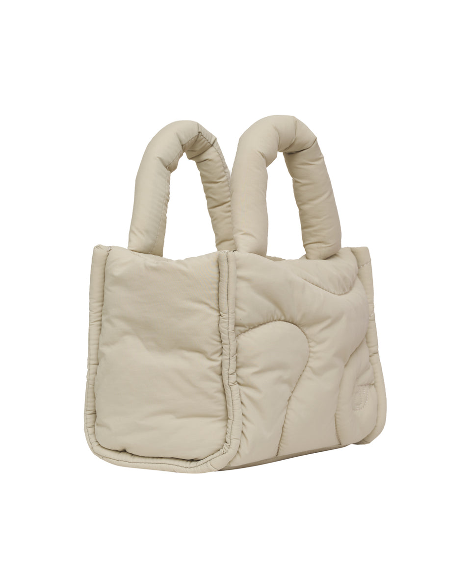 Quilted Puffer Tote Bag (Off-White)
