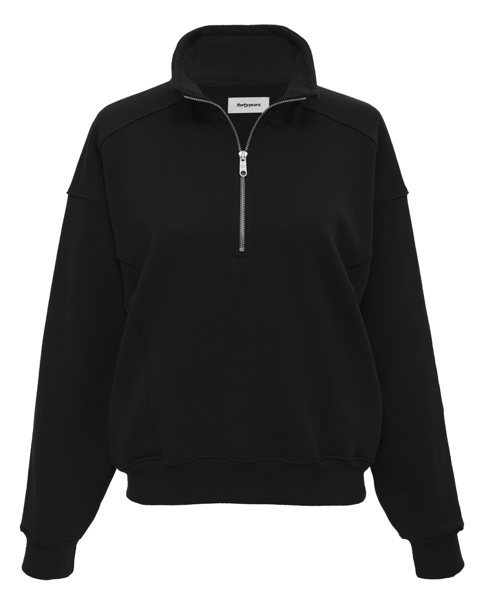 Black quarter best sale zip sweatshirt