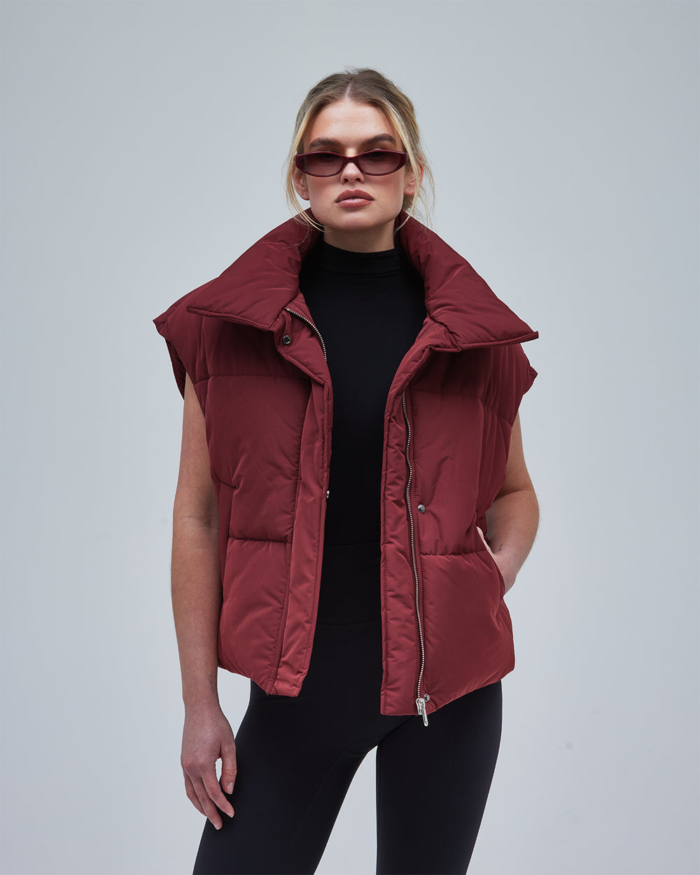 Puffer Vest - Burgundy