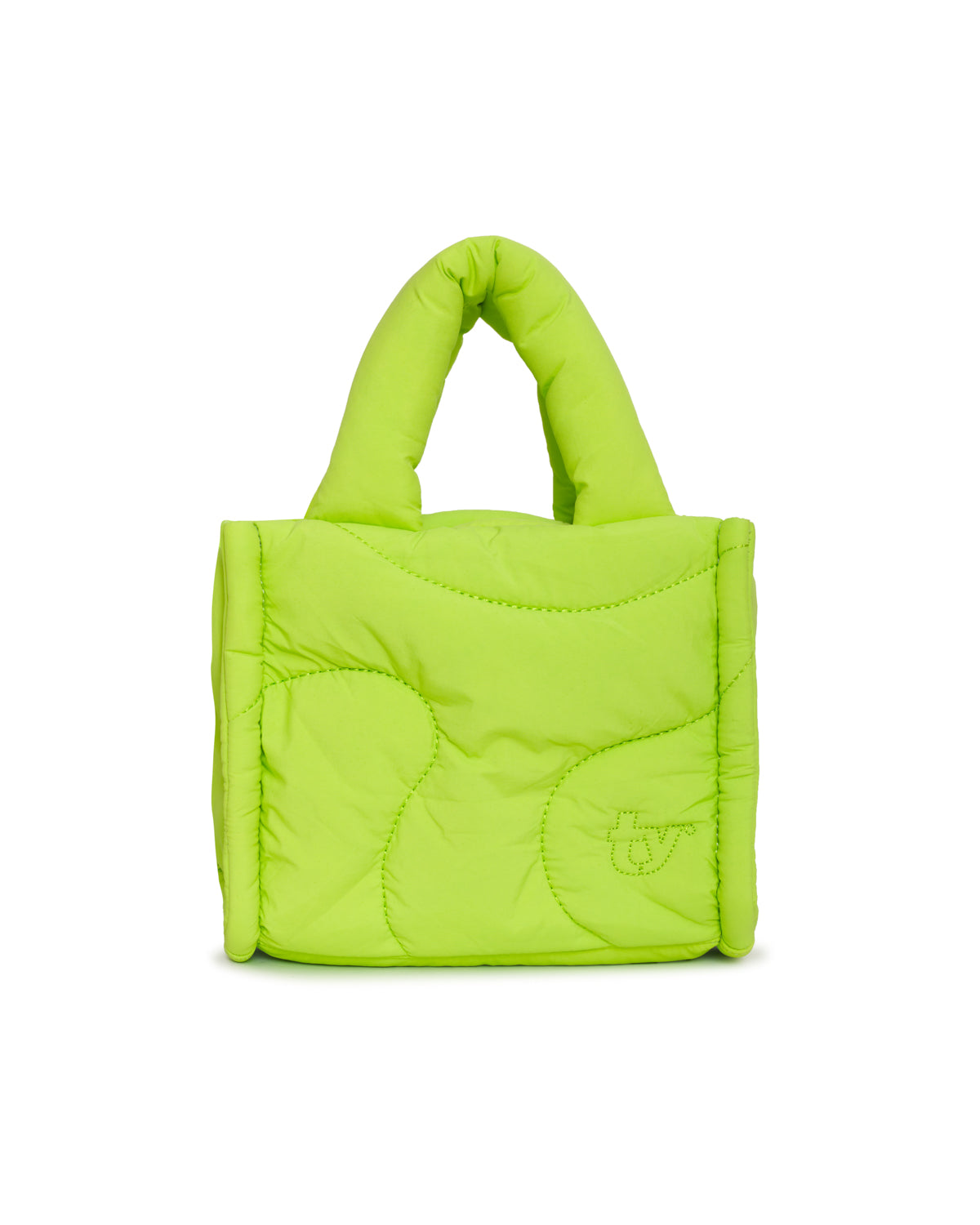 neon lime green puffer drift mini tote bag gym side pocket crossbody strap