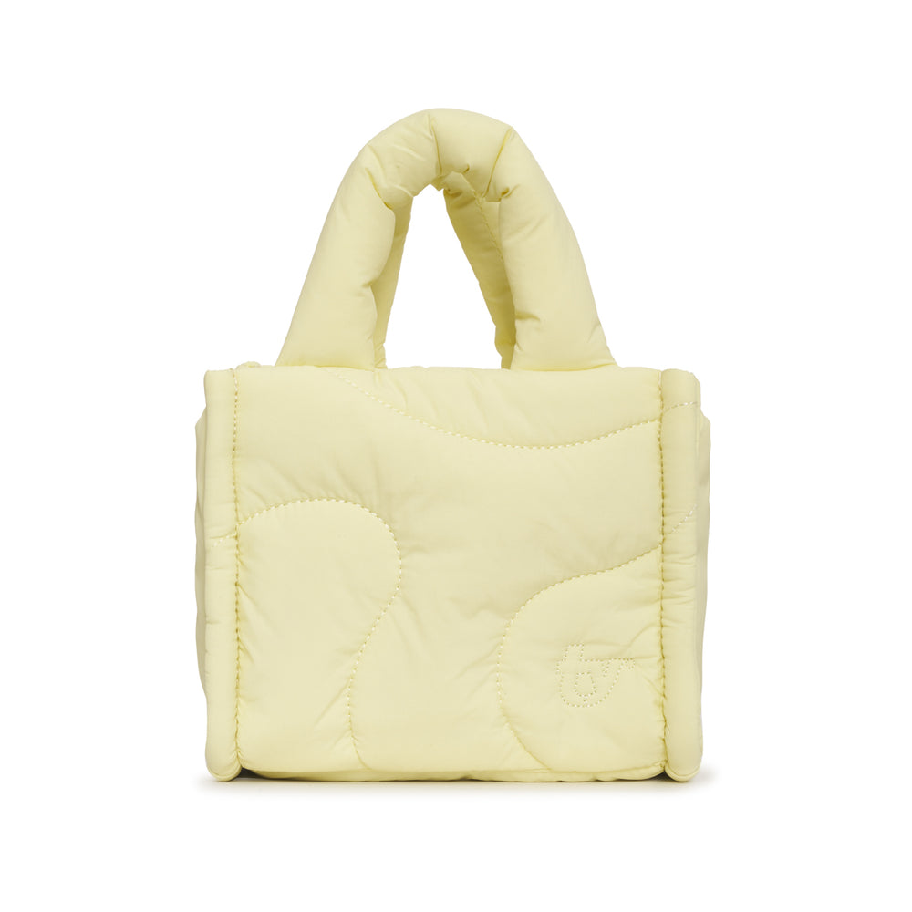 yellow butter puffer drift mini tote bag gym side pocket crossbody strap