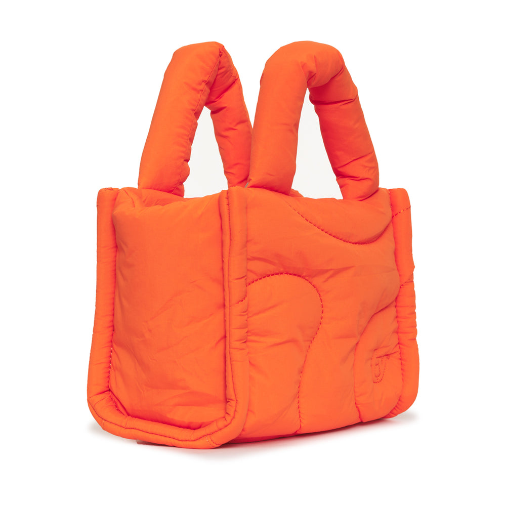 neon orange puffer drift mini tote bag gym side pocket crossbody strap