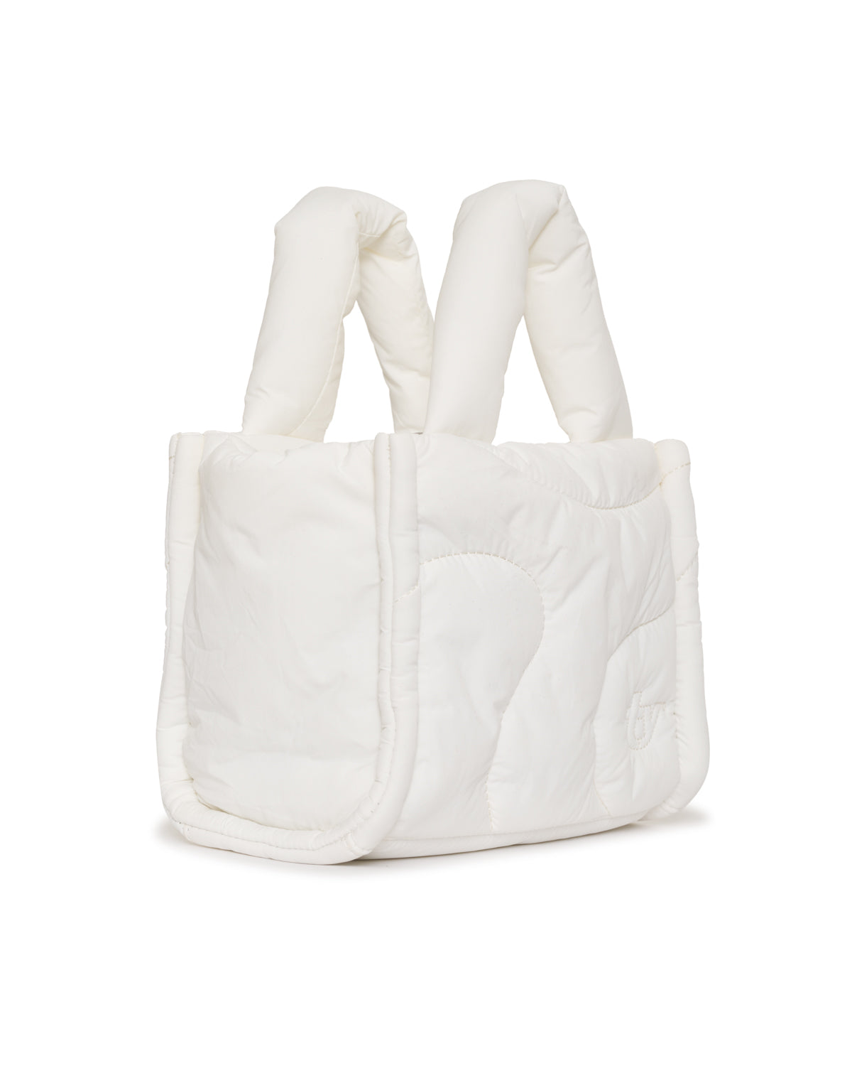 cloud white puffer drift mini tote bag gym side pocket crossbody strap
