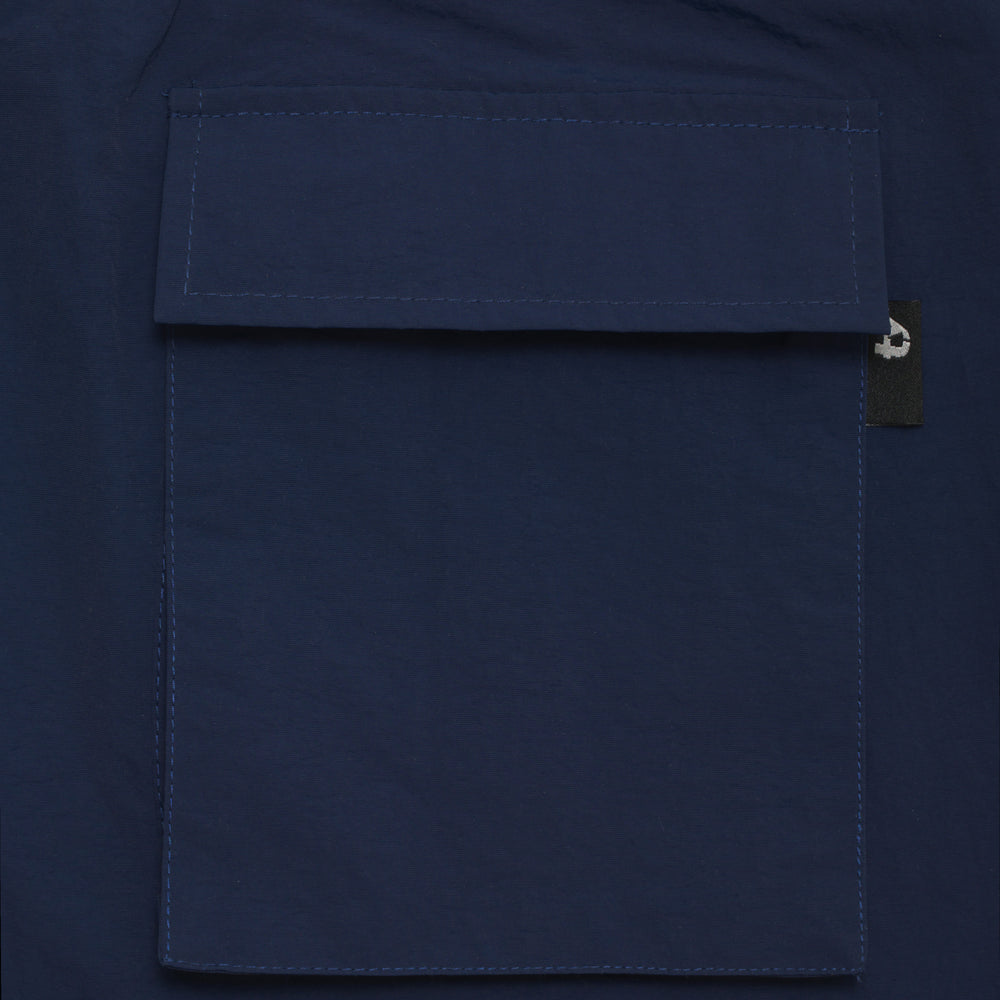 
                  
                    navy dark blue nylon cargo style track pants elastic waist zip cuffs
                  
                
