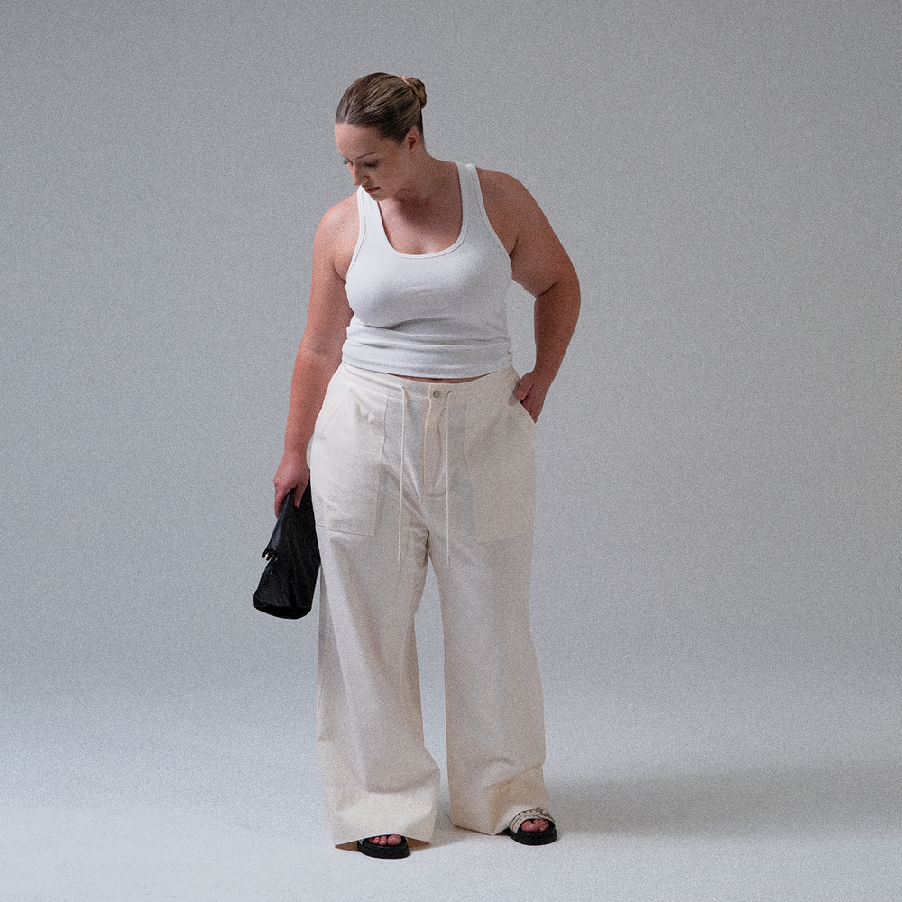 
                  
                    Wide Leg Pant - Ecru
                  
                