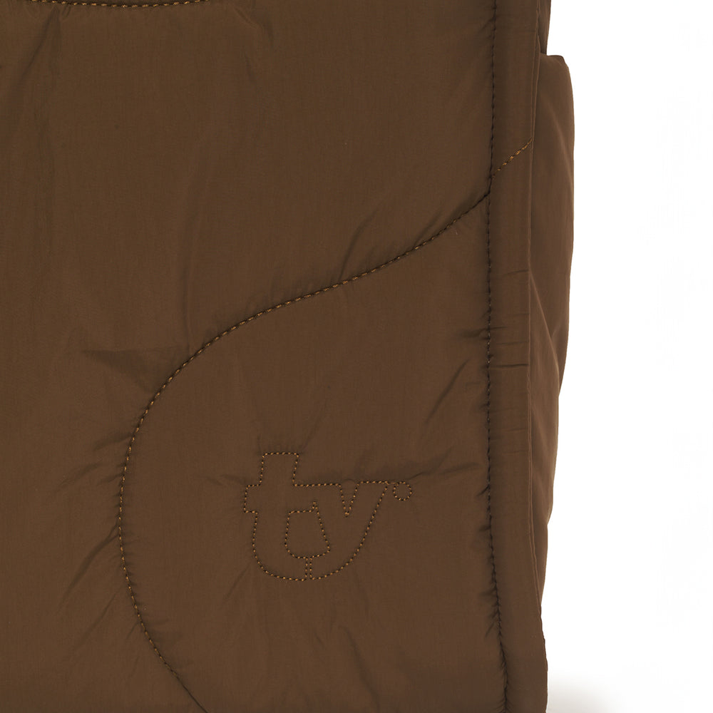 brown chocolate drift puffer tote bag gym side pocket crossbody strap