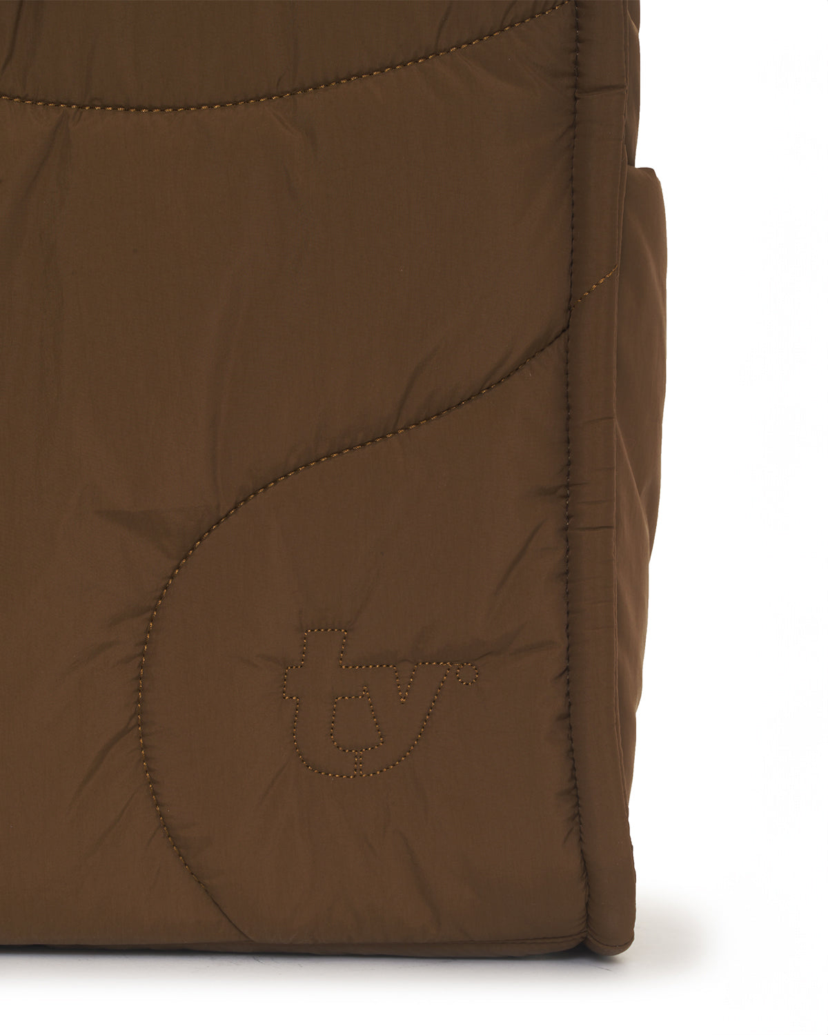 brown chocolate drift puffer tote bag gym side pocket crossbody strap