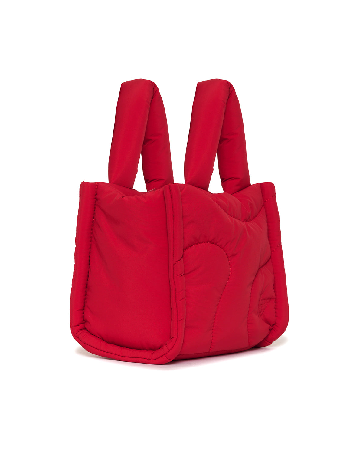 cherry red puffer drift mini tote bag gym side pocket crossbody strap
