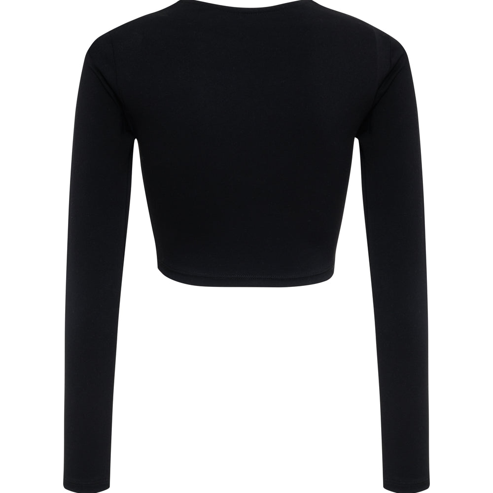 
                  
                    Long Sleeve Crop Top - Black
                  
                