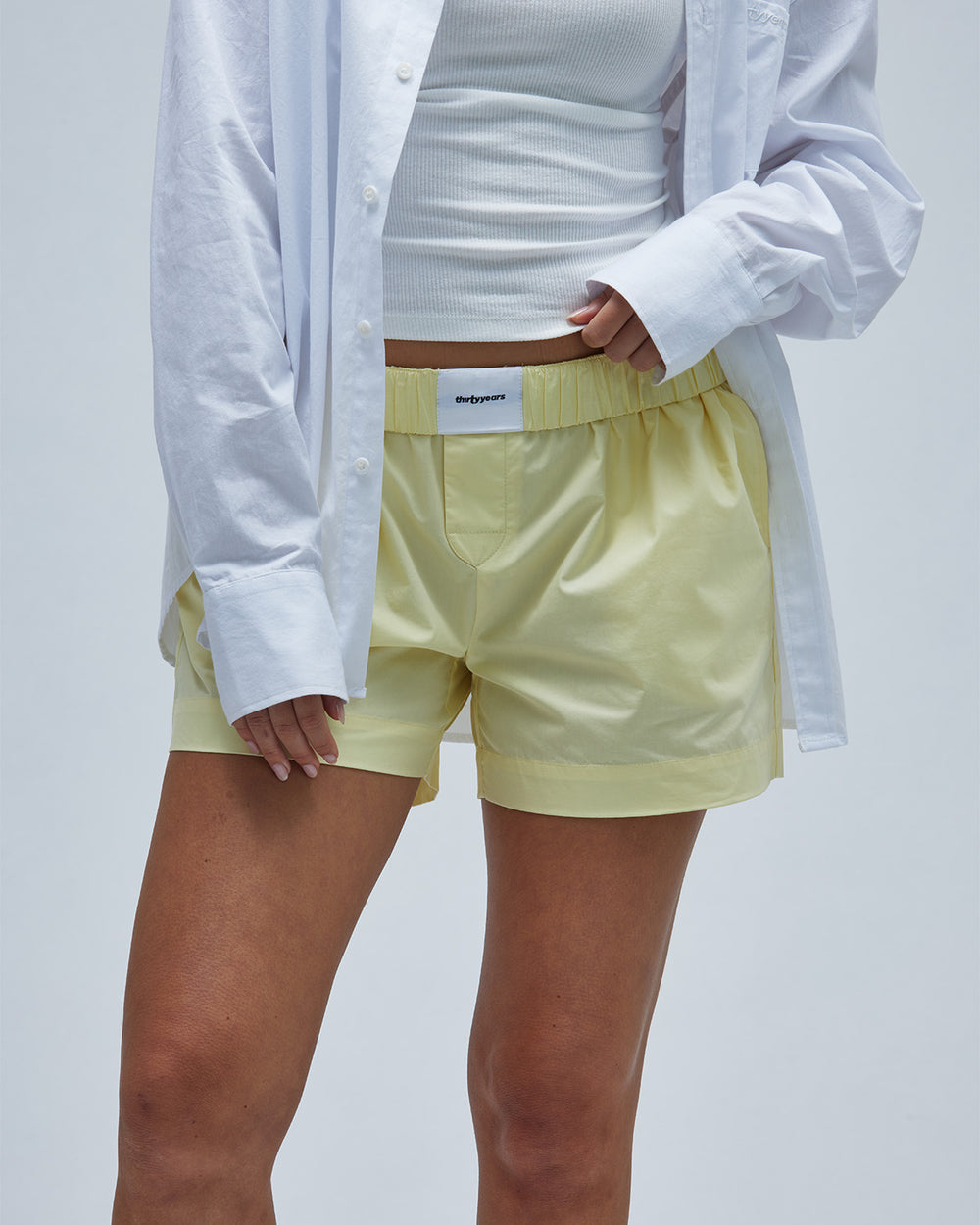 Cotton Boxer Shorts - Butter