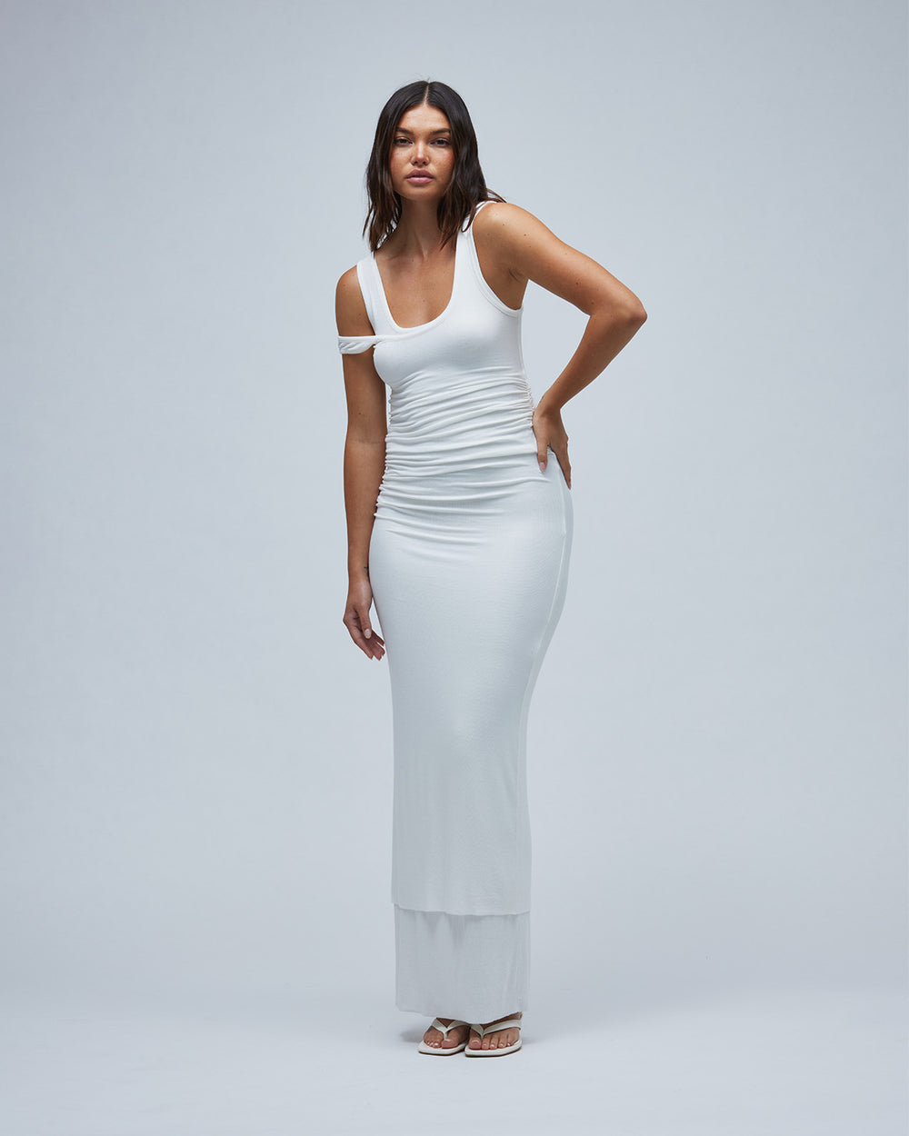 Duo Layered Dress - White