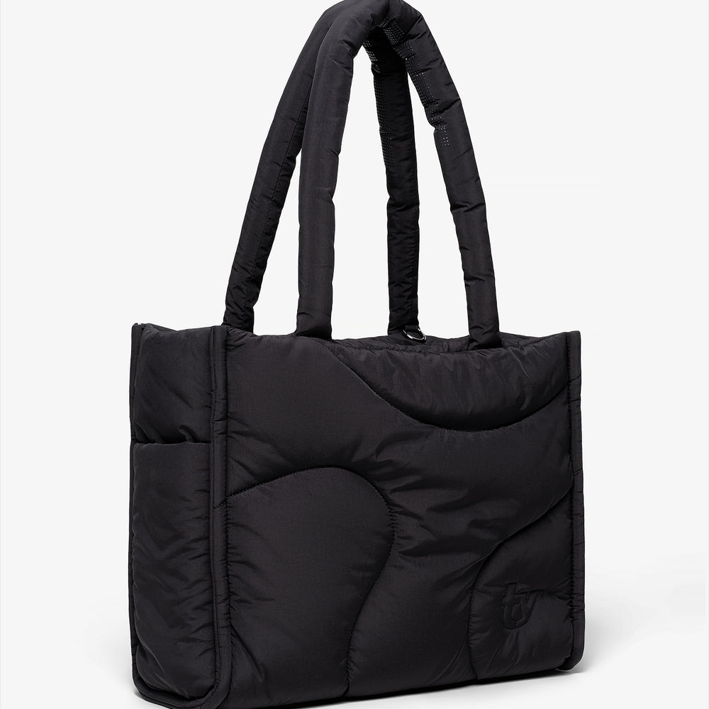 
                  
                    BLACK PUFFER TOTE
                  
                