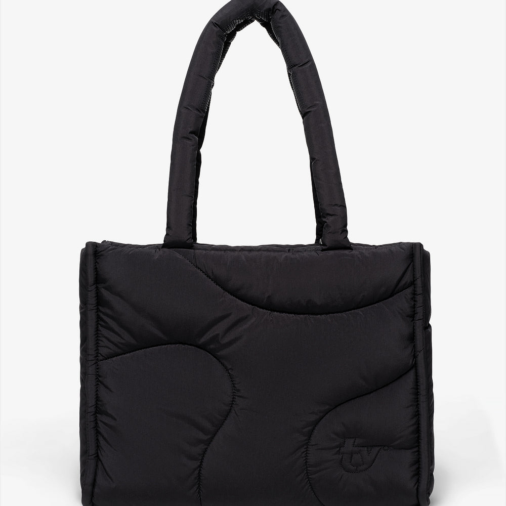 BLACK PUFFY TOTE 2 