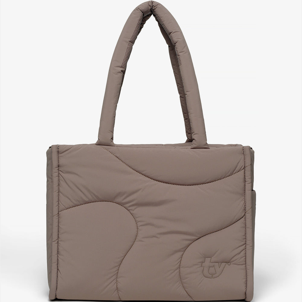 BROWN PUFFER TOTE