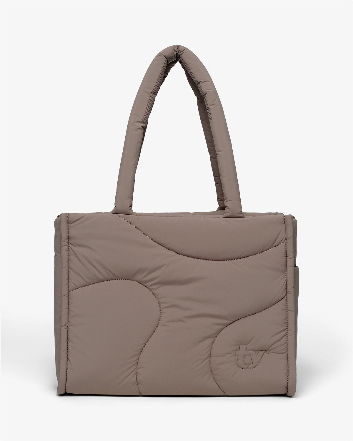 BROWN PUFFER TOTE