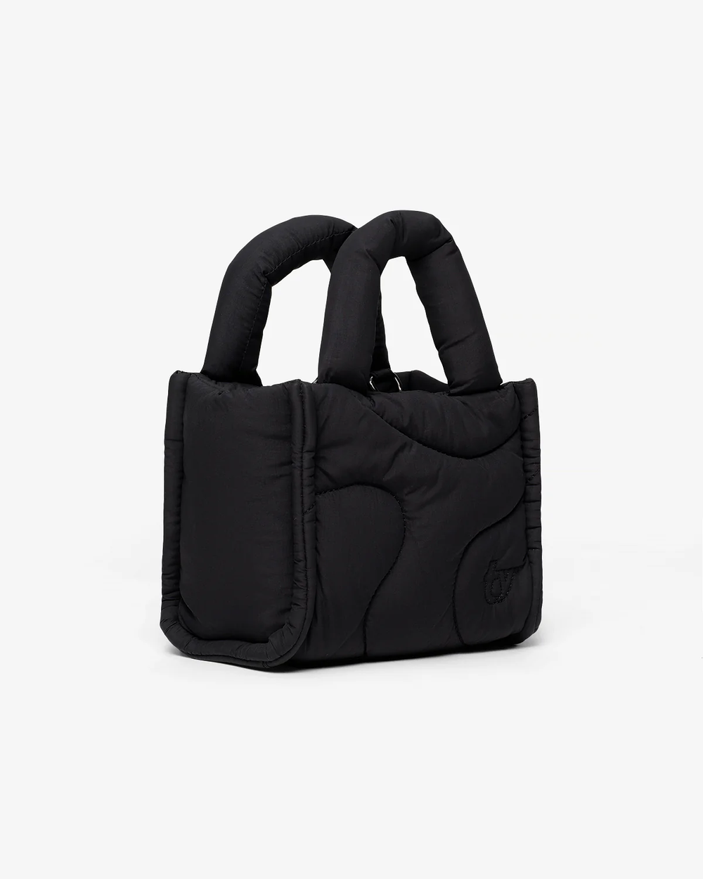 A black mini tote bag