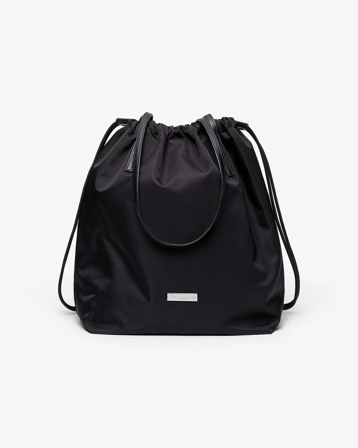 
                  
                    A black nylon shoulder bag
                  
                