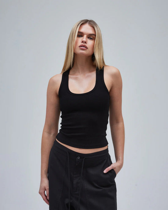 Traditional Ribbed Tank - Black main image 1