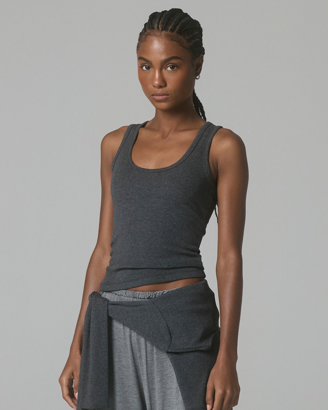 Demi Ribbed Tank - Slate - ThirtyYears
