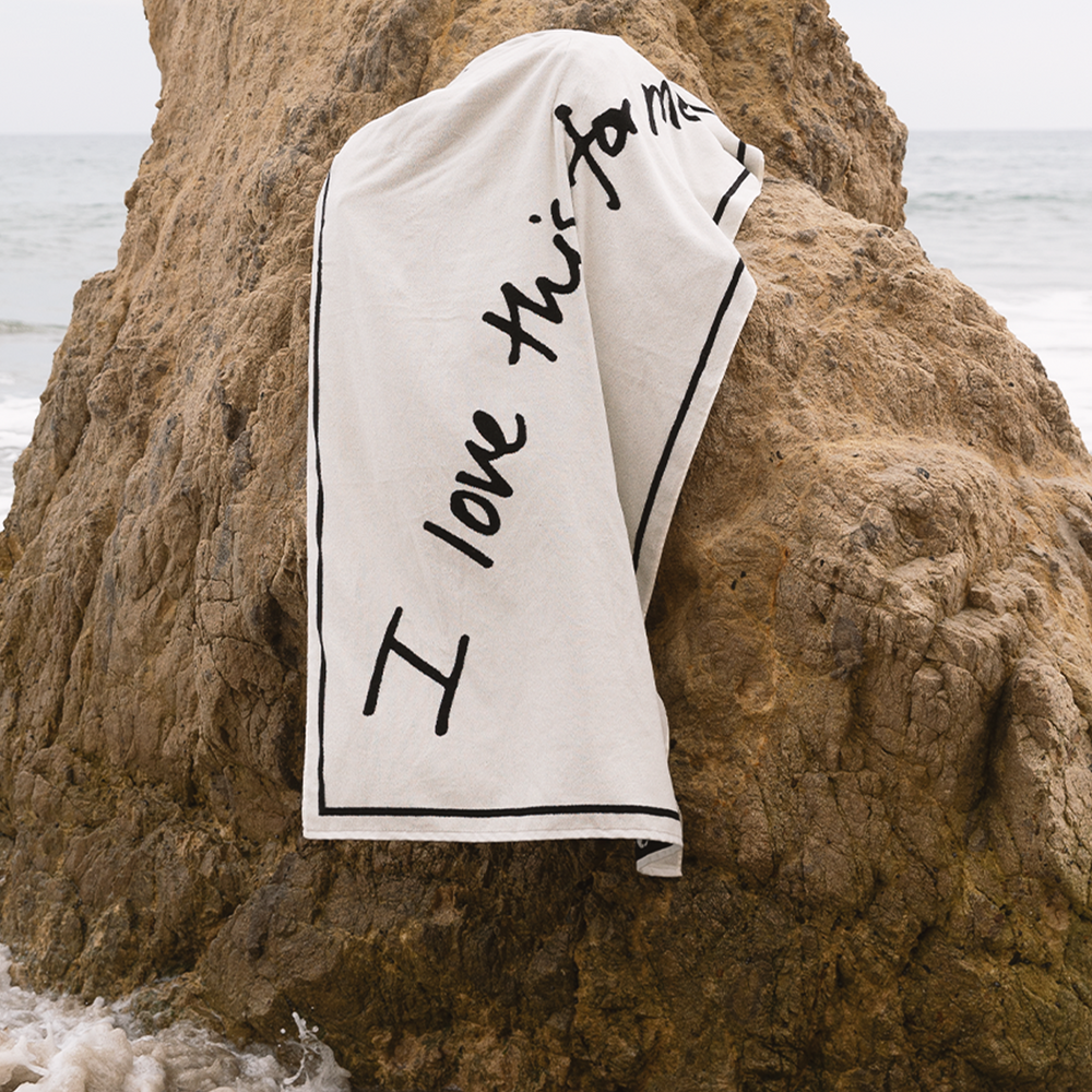 thirty years oversized cotton beach towel