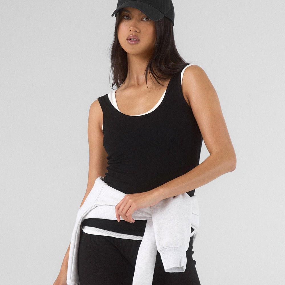 Layering Ribbed Tank - Black - ThirtyYears