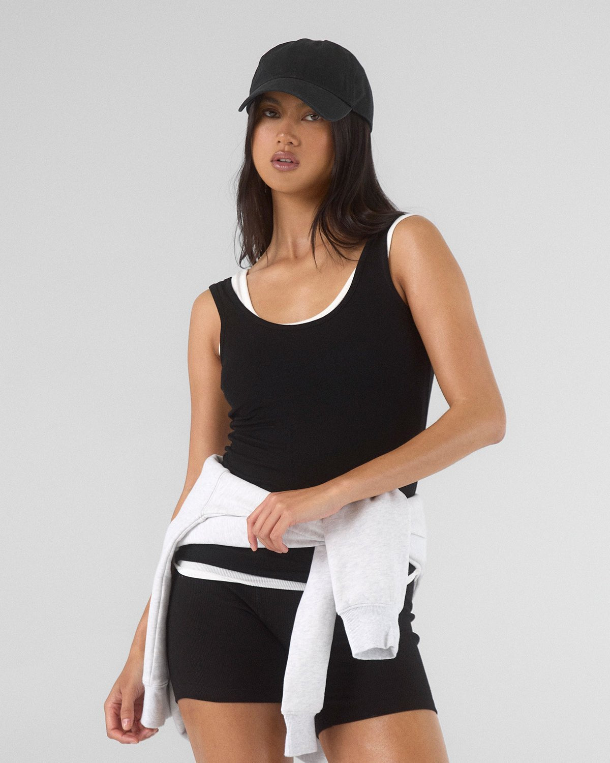 Layering Ribbed Tank - Black - ThirtyYears