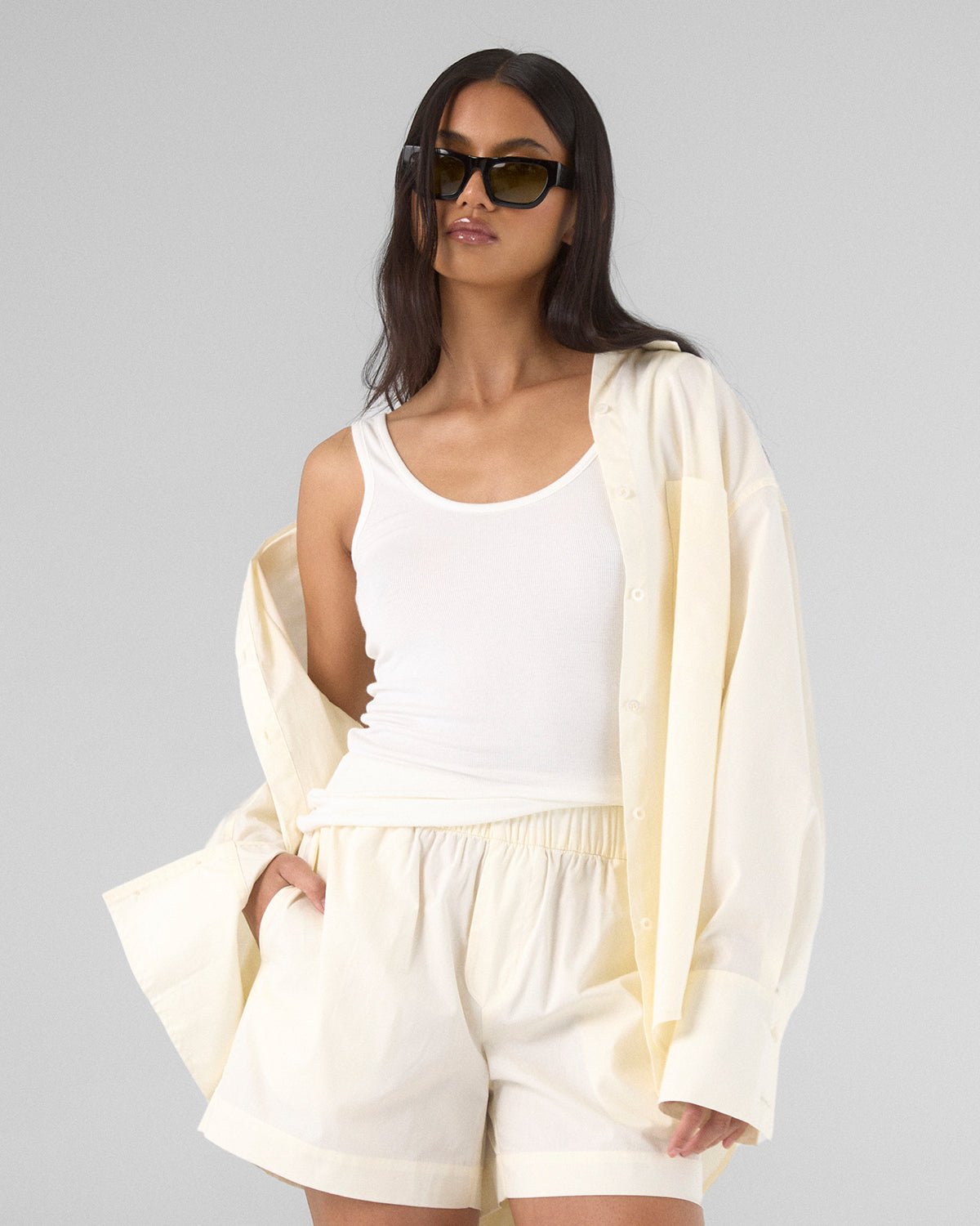 Layering Ribbed Tank - White - ThirtyYears