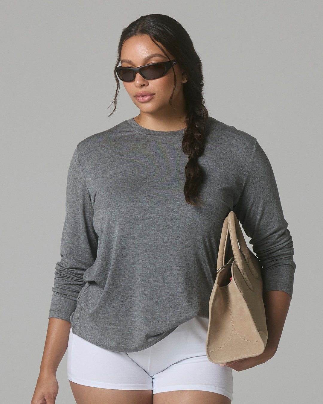 Modal Long Sleeve Tee - Dark Heather Grey - ThirtyYears