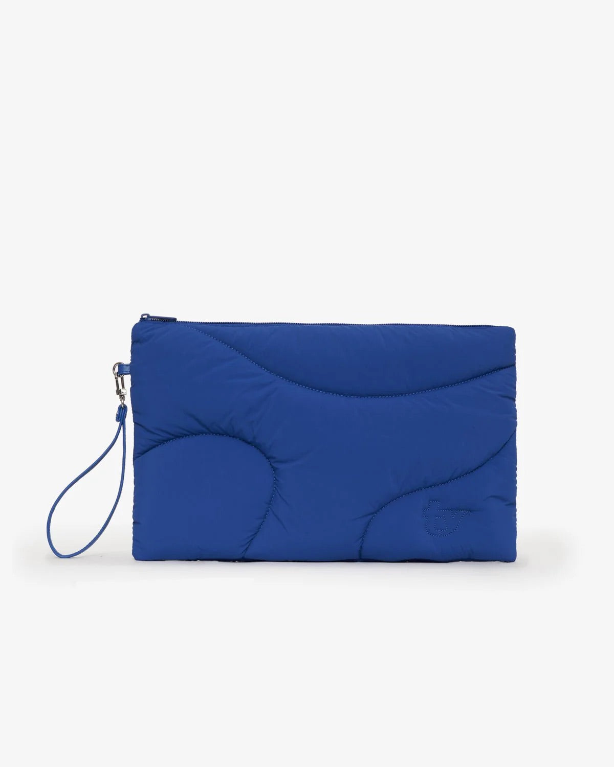 A puffer blue wristlet