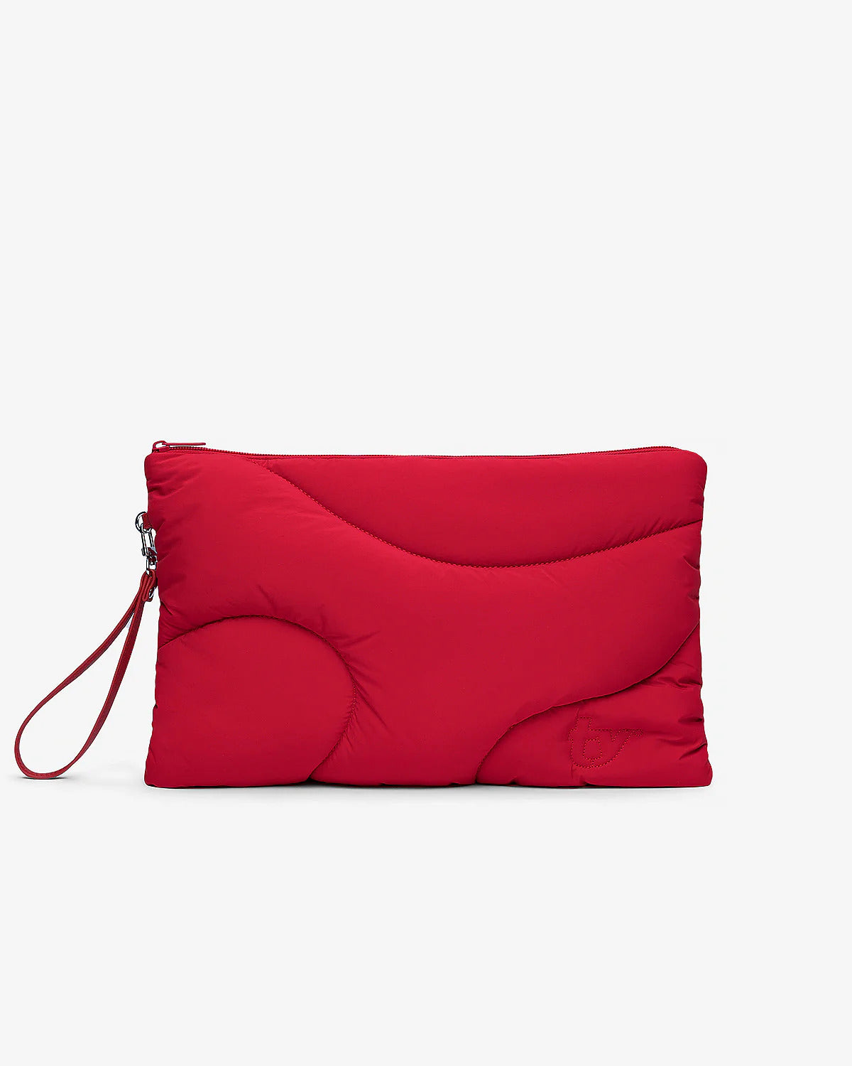 A red wristlet purse