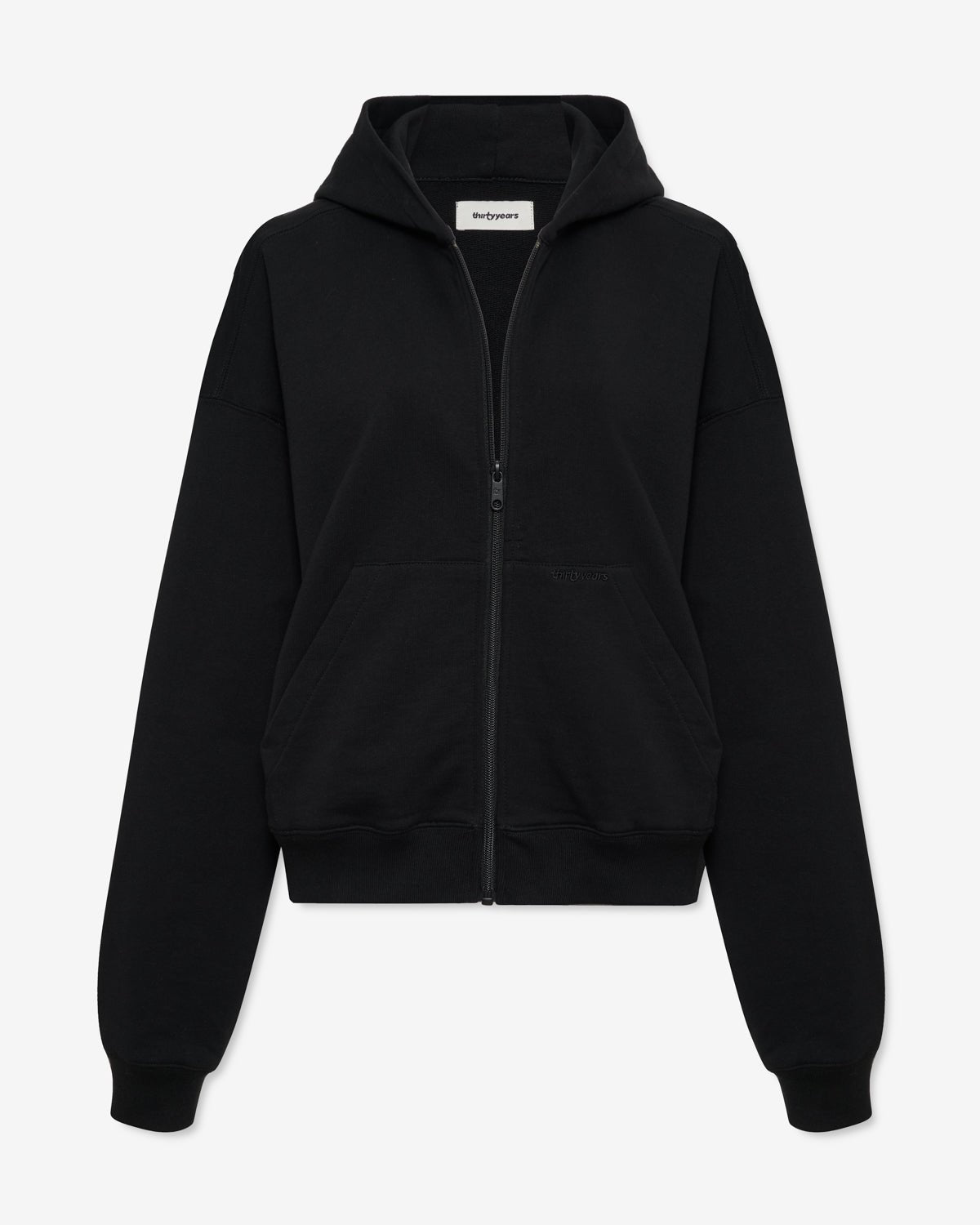 ty Full Zip Hoodie - Black - ThirtyYears
