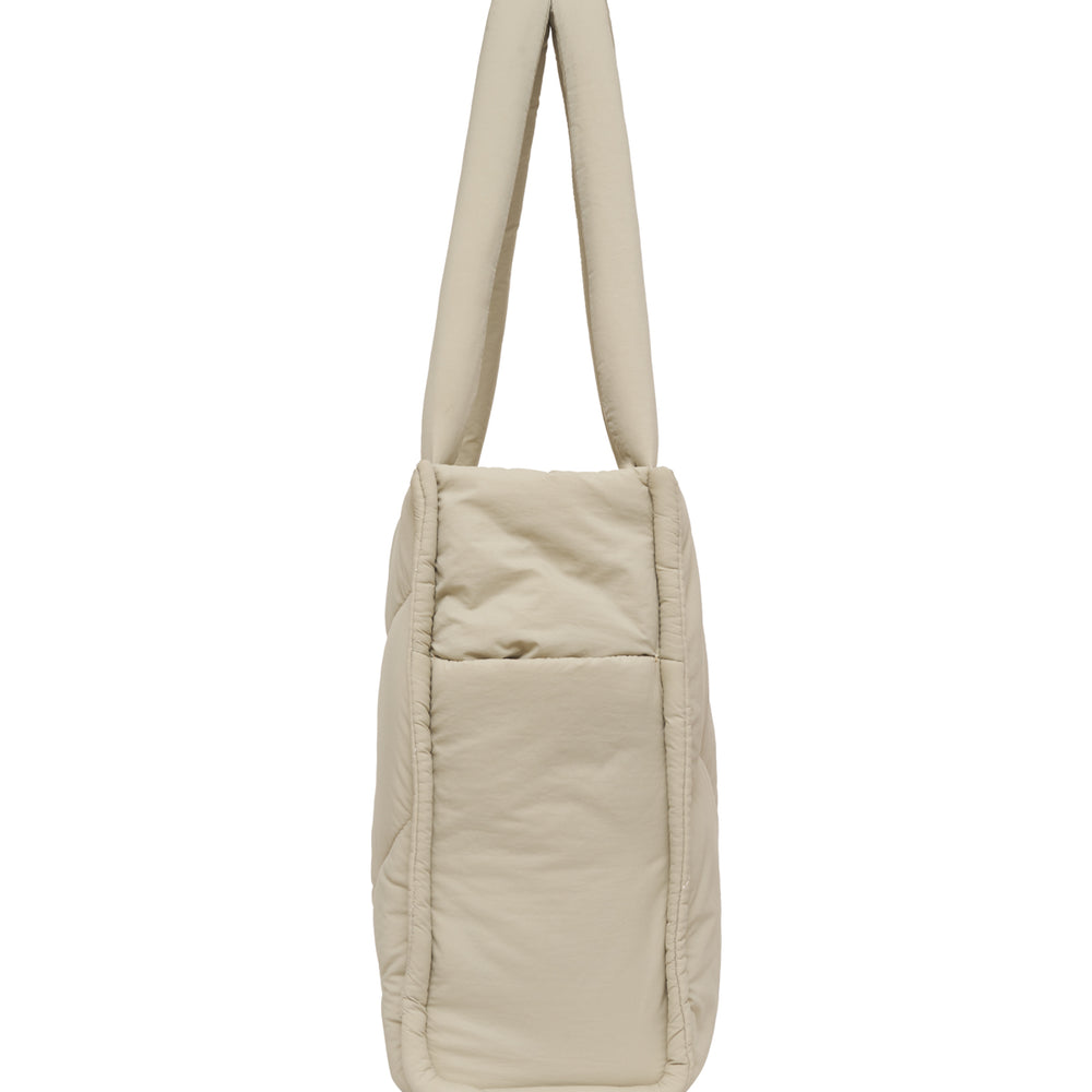
                  
                    off white pebble beige cream drift puffer tote bag gym side pocket crossbody strap
                  
                