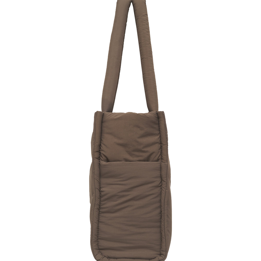
                  
                    clay brown drift puffer tote bag gym side pocket crossbody strap
                  
                