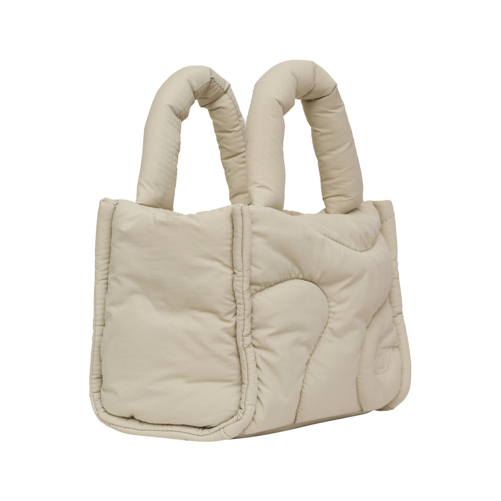 off white pebble cream puffer drift mini tote bag gym side pocket crossbody strap